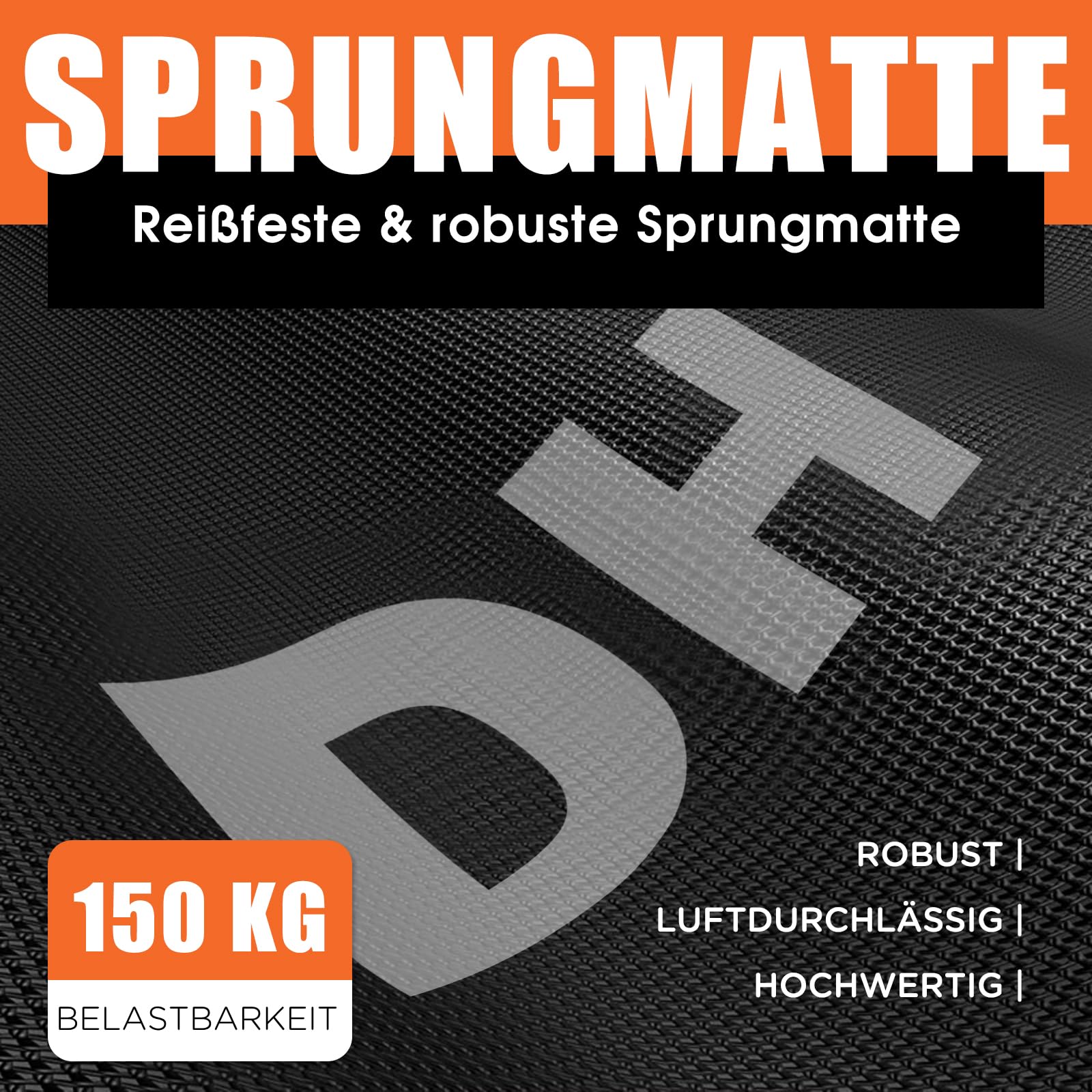 DH FitLife Fitness Trampolin klappbar Leise Gummiseilfederung ohne Installation | 45/50 Zoll Trampoline für Indoor & Outdoor Jumping | 115/128cm mit 3 verstellbaren Handgriffstufen
