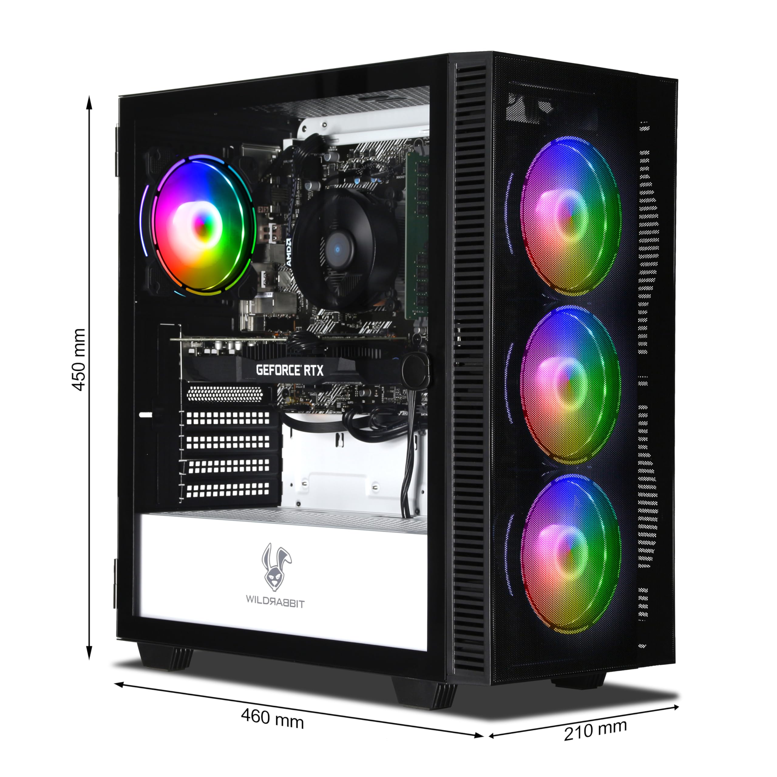 Ankermann Phantom Gaming V3 AMD Ryzen 5 5500 Nvidia GeForce RTX 3050 6Go 16Go RAM 1To NVMe SSD Windows 11 WiFi