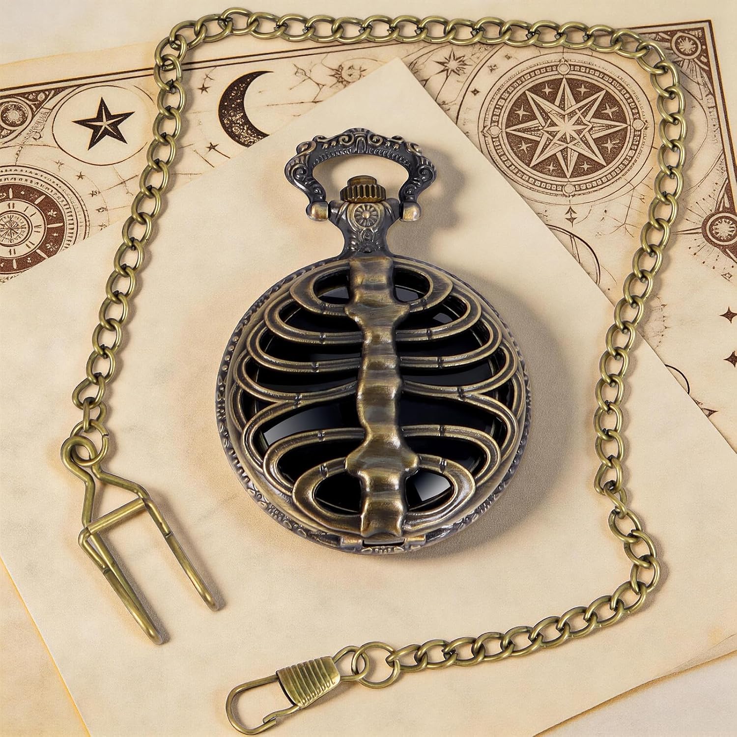 Scrying Mirror Obsidian Mirror, Witchcraft Supplies for Divination, Witchcraft, Meditation, Divination Tools&Witch Gifts (Stars and Moon)