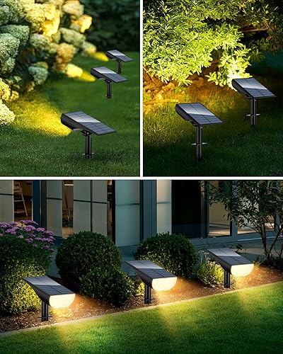 Miniatura 8 de BAXIA TECHNOLOGY Focos solares para exteriores IP65 impermeables, 3 modos de iluminación, iluminación de paisaje para exteriores, luces solares de