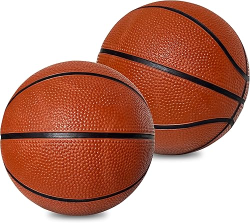 Botabee Mini pelotas de baloncesto de goma de 5 pulgadas (paquete de 2) – Rebote realista y agarre para juego en interiores y exteriores –