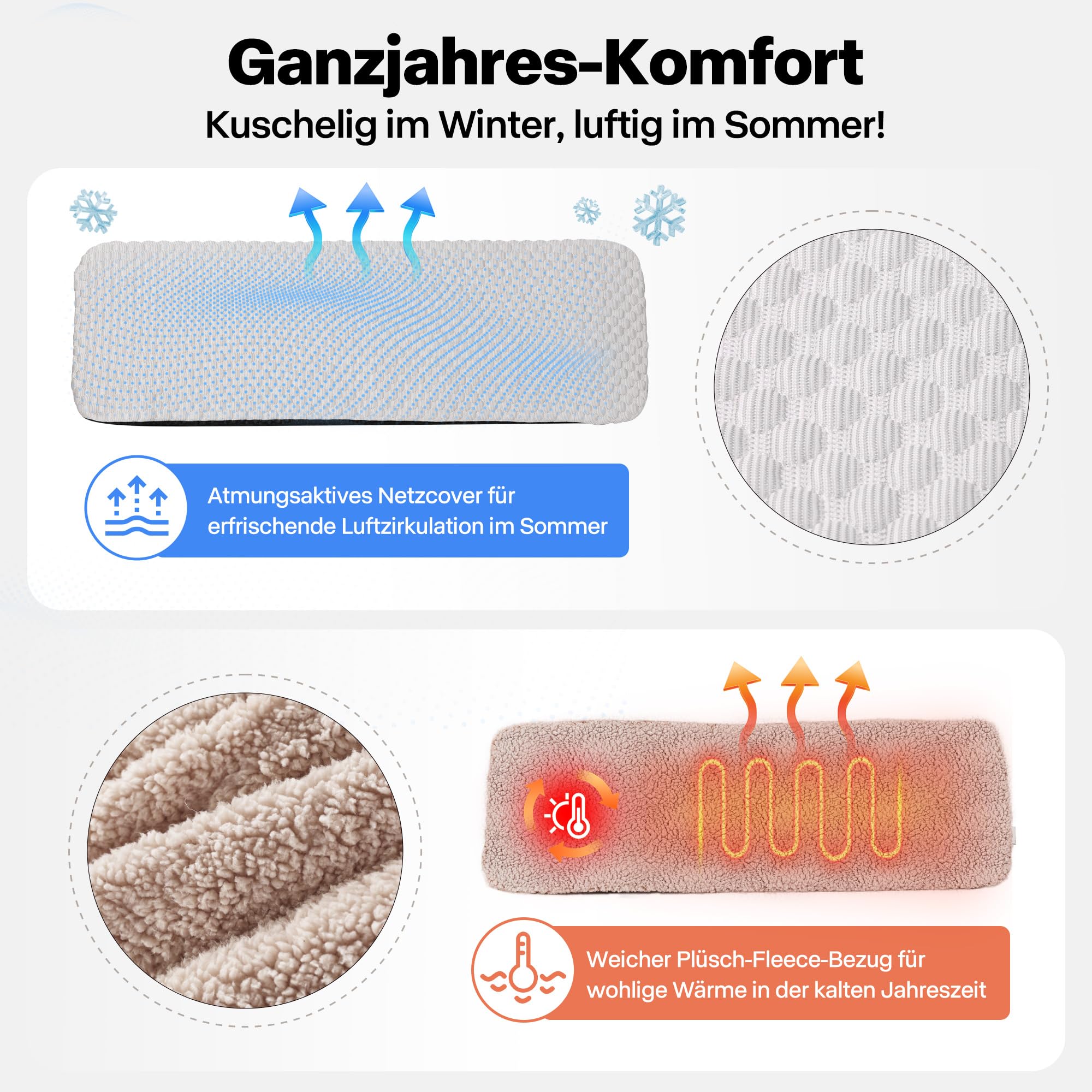 Pet Prime Katzen Fensterliege – Katzenbett Flauschig Fensterbank Liegeplatz mit Rutschfester Unterseite, Leises Kissen, 2 Abnehmbare Bezüge (Netz & Plüsch), 90x29 cm für Gemütliches Sonnen & Schlafen
