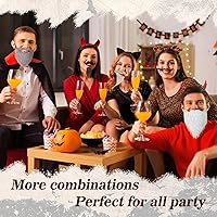 Vista 6 de Syhood 32 piezas de bigotes falsos para Halloween, autoadhesivas, bigote de barba, accesorios de mascarada de Navidad