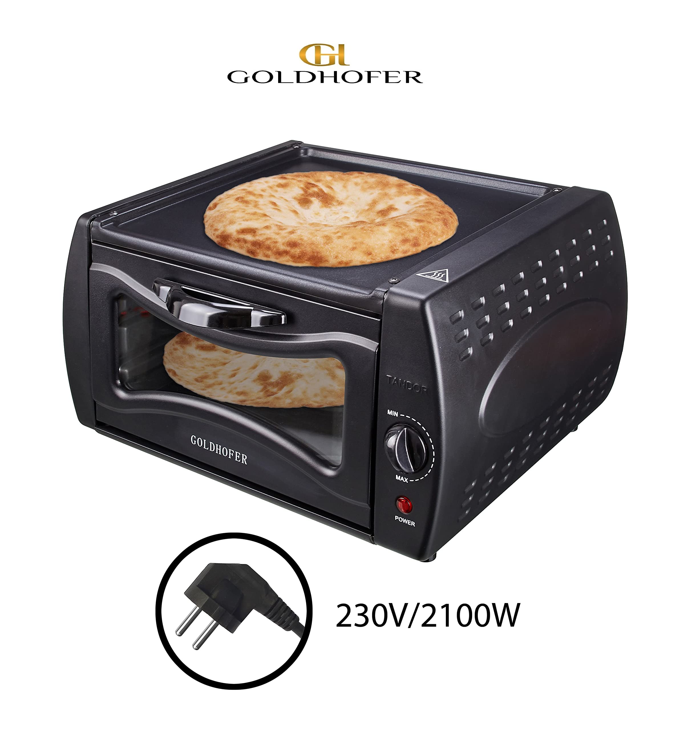 Tandoor - Horno para pizza, Chapati Roti Lahmacun Manakish Naan Pan Maker Eléctrico Tandoori Cocina 2100 W