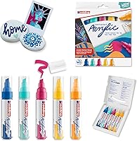 Vista 7 de edding 5000 Rotulador acrílico ancho - Avellana - 1 marcador de pintura acrílica impermeable - punta cincel 0.197-0.394 in - Rotuladores de pintura