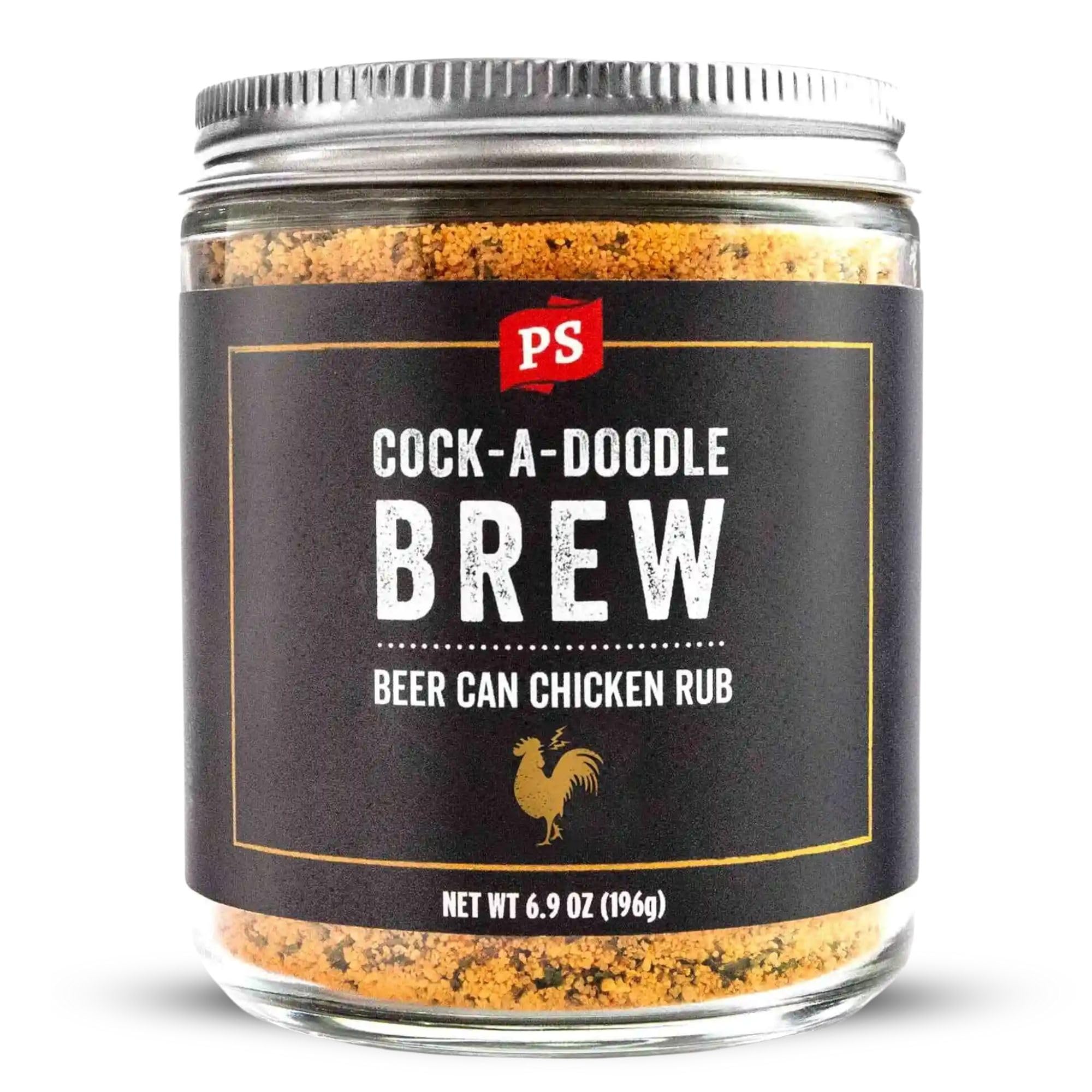 PS Seasoning Cock-A-Doodle Brew - Beer Can Chicken Seasoning - BBQ Seasoning & Rubs for Smoking, Grilling, Roasting - Garlic, Paprika, Honey & Ale Dry Rubs for Poultry, BBQ Chicken, Wings, Thighs