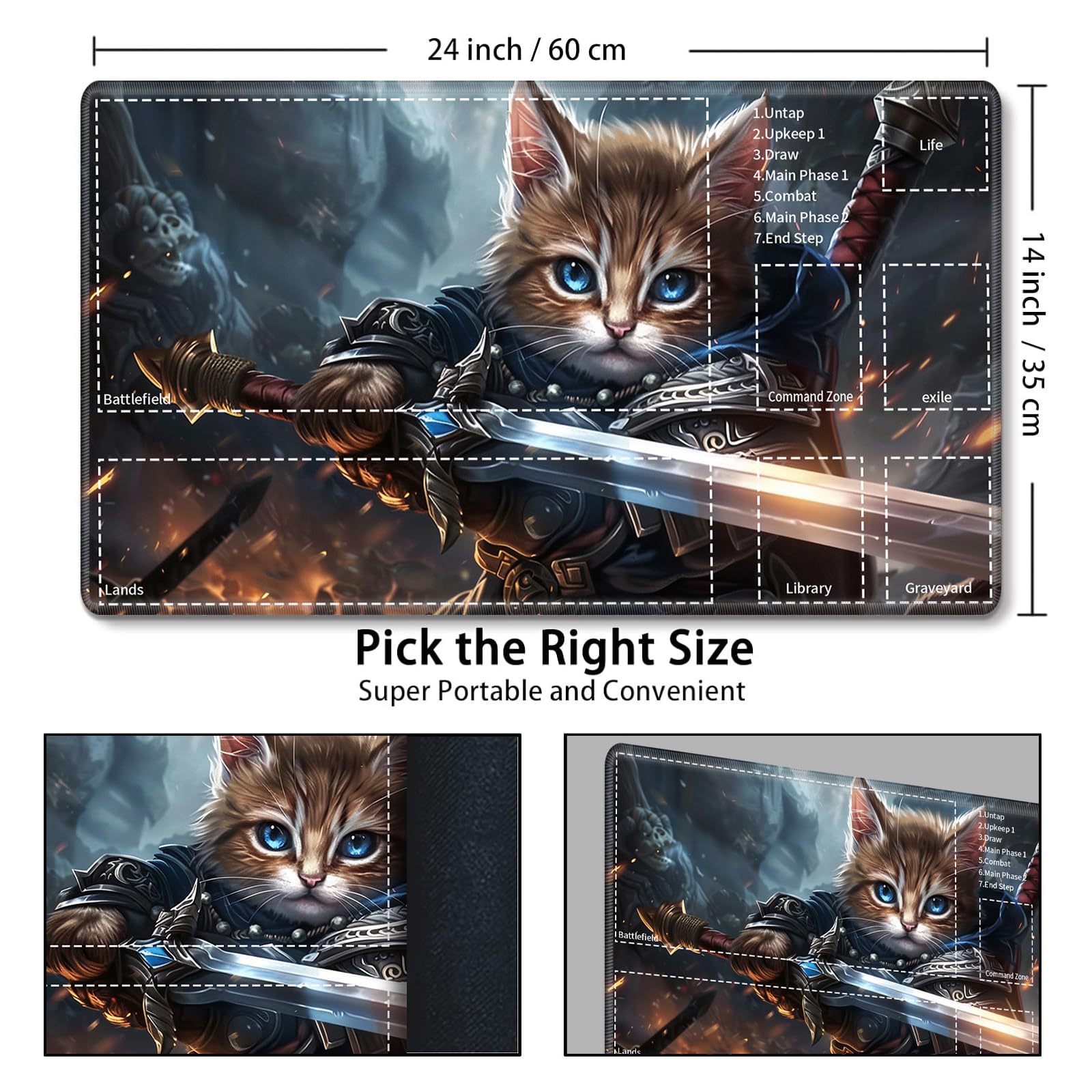 Amazon.com: for MTG Card Playmat with Zone,Game Play Mat for MTG