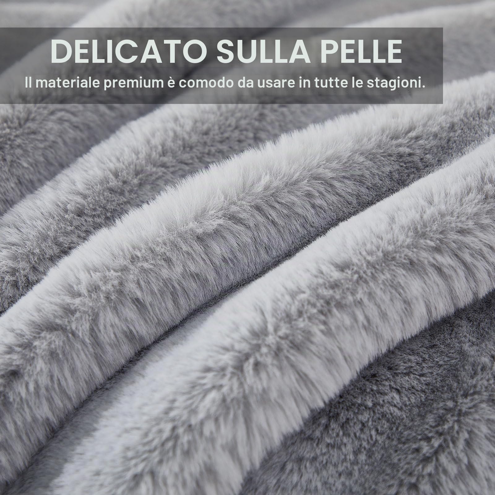 ShowyLive Coperta Plaid Super Morbida Coperta Pile Invernale da 1000 g/m² per Divano, Soggiorno -Coperta Lana Matrimoniale & Letto Singolo Adatto Adatto a Tutte le Stagioni (Grigio Chiaro, 130*160cm)