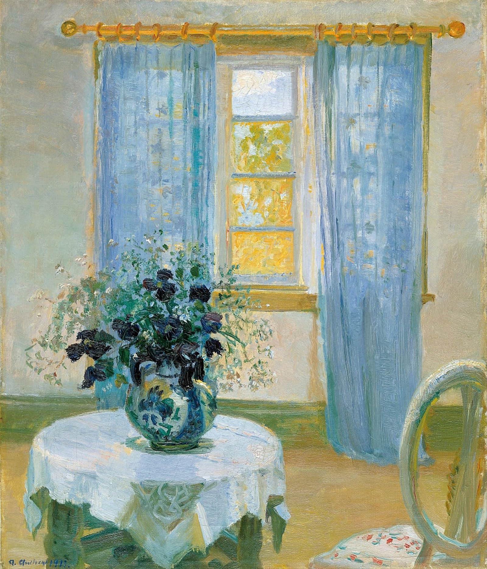 POSTERIIk Famous Modern Artwork Art Mural Interior with Clematis by Anna Ancher Oil Paintings Pictures for Home Decor 60x90cm