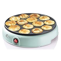 Bestron macchina per poffertjes dal design retrò, mini crepes, specialità olandese, macchina per pancake con rivestimento antiaderente e spia luminosa, collezione Sweet Dreams, colore: verde
