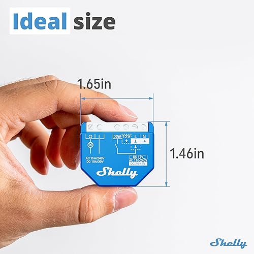 Miniatura 3 de Shelly Wave 1 US LR UL  Relé de interruptor inteligente Z-Wave de largo alcance, contacto seco de 1 canal de 15 A  Automatización del hogar  Bajo