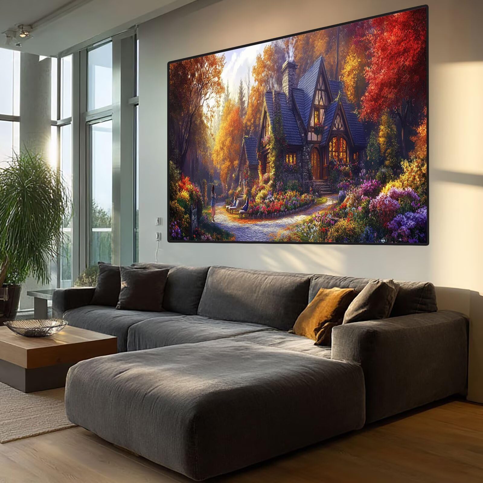 Forest Diamond Art Cabin Diamond Painting Arts and Crafts for Adults,5D Diamont Painting Kits Adults Crysta Cross Stitch Pictures, DIY zestaw do haftowania dla początkujących, dekoracja ścienna do
