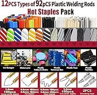 Vista 10 de Soldador de plástico de 220 W, kit de soldadura de plástico, reparación de parachoques de automóvil, 1000 grapas calientes y 92 piezas, 7 tipos