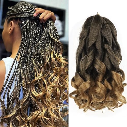 Cabello rizado francés trenzado rizado preestirado para trenzas de diosa de 14 pulgadas, 8 paquetes de cabello rizado español para trenzar, micro