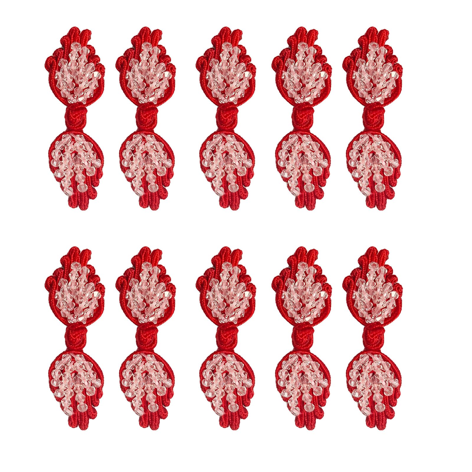 Tsophreniq 10 Pcs Chinese Knots Buttons Cheongsam Closure Sewing Fasteners Chinese Decorative Buttons for Clothing Sewing