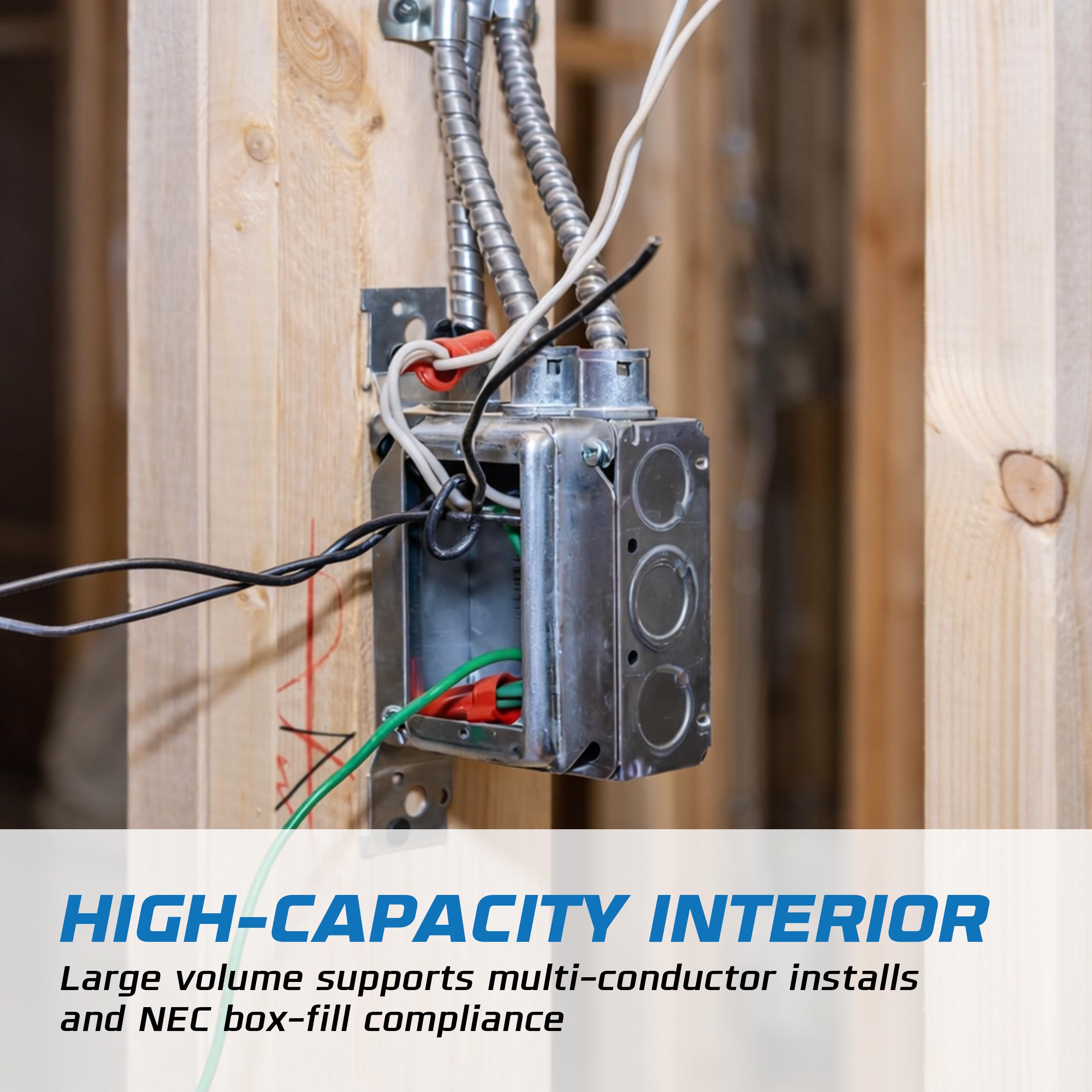 OHLECTRIC 4 Square Electrical Box - Secure Mounting -4