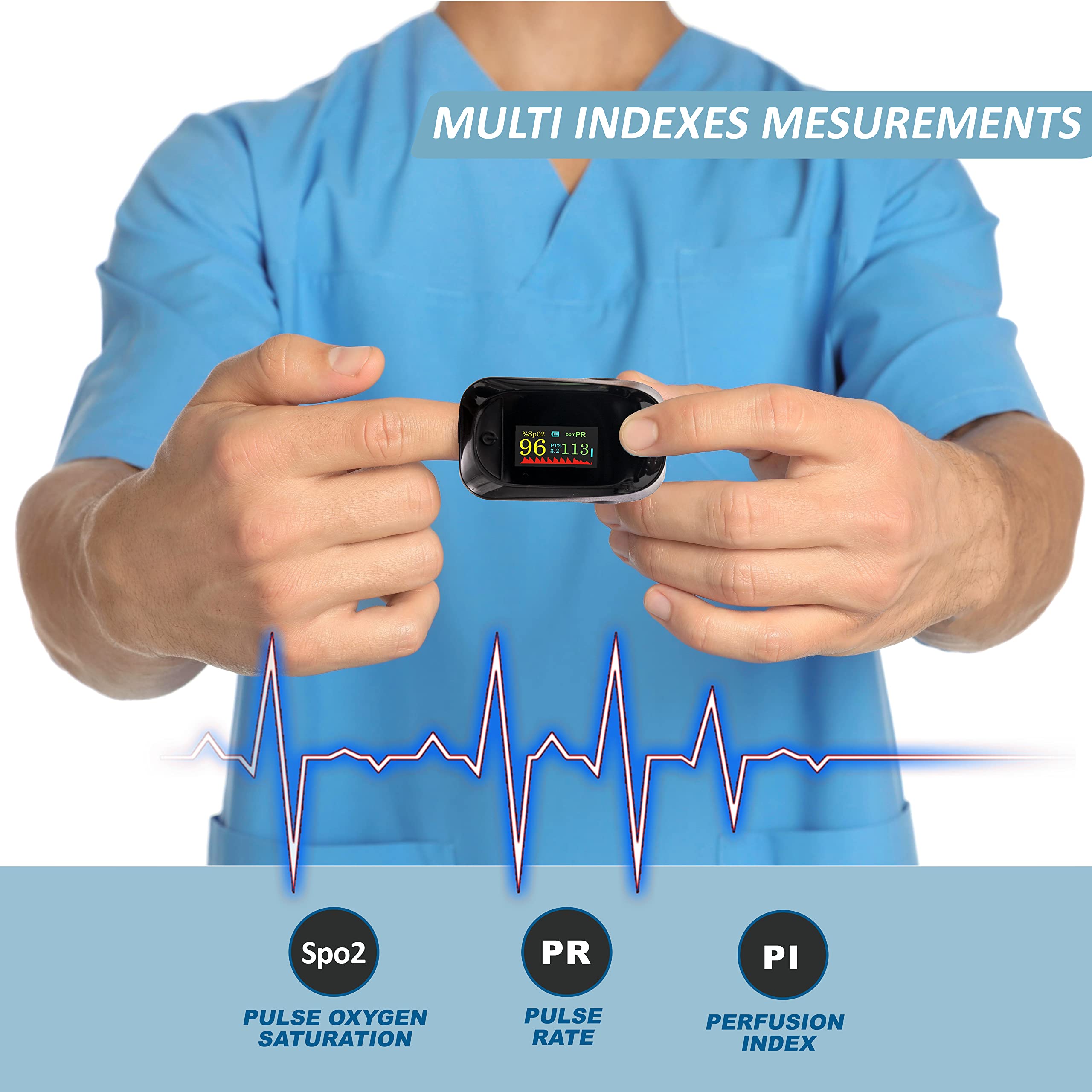 Pulse Oximeter fingertip,LED display, Blood Oxygen Monitor/oximeter, UK
