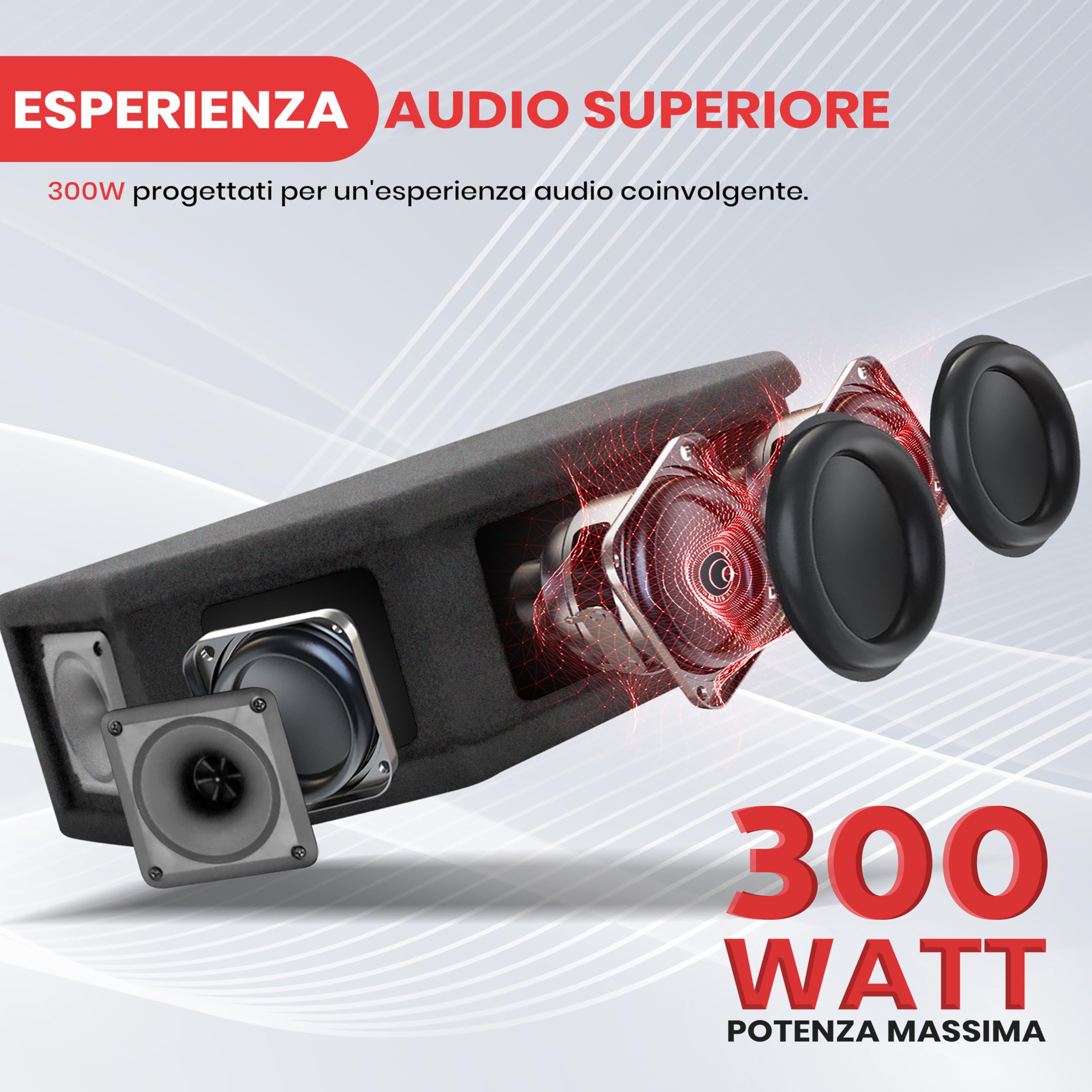 Pyle-Pro Altoparlante DJ a 6 Vie, Speaker da 300 Watt Picco, Cassa da 150 Watt RMS, Sei Tweeter a Tromba Piezo da 6,4 cm, Impedenza 8 Ohm, Riproduzione Audio Full Range, Finitura in Moquette Nera