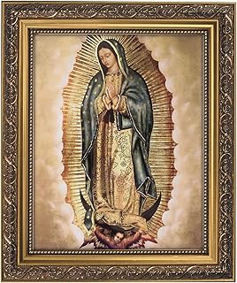 Gerffert Christian Wall Décor Ornate Gold Framed Artwork, 11 x 13-Inch, Our Lady of Guadalupe
