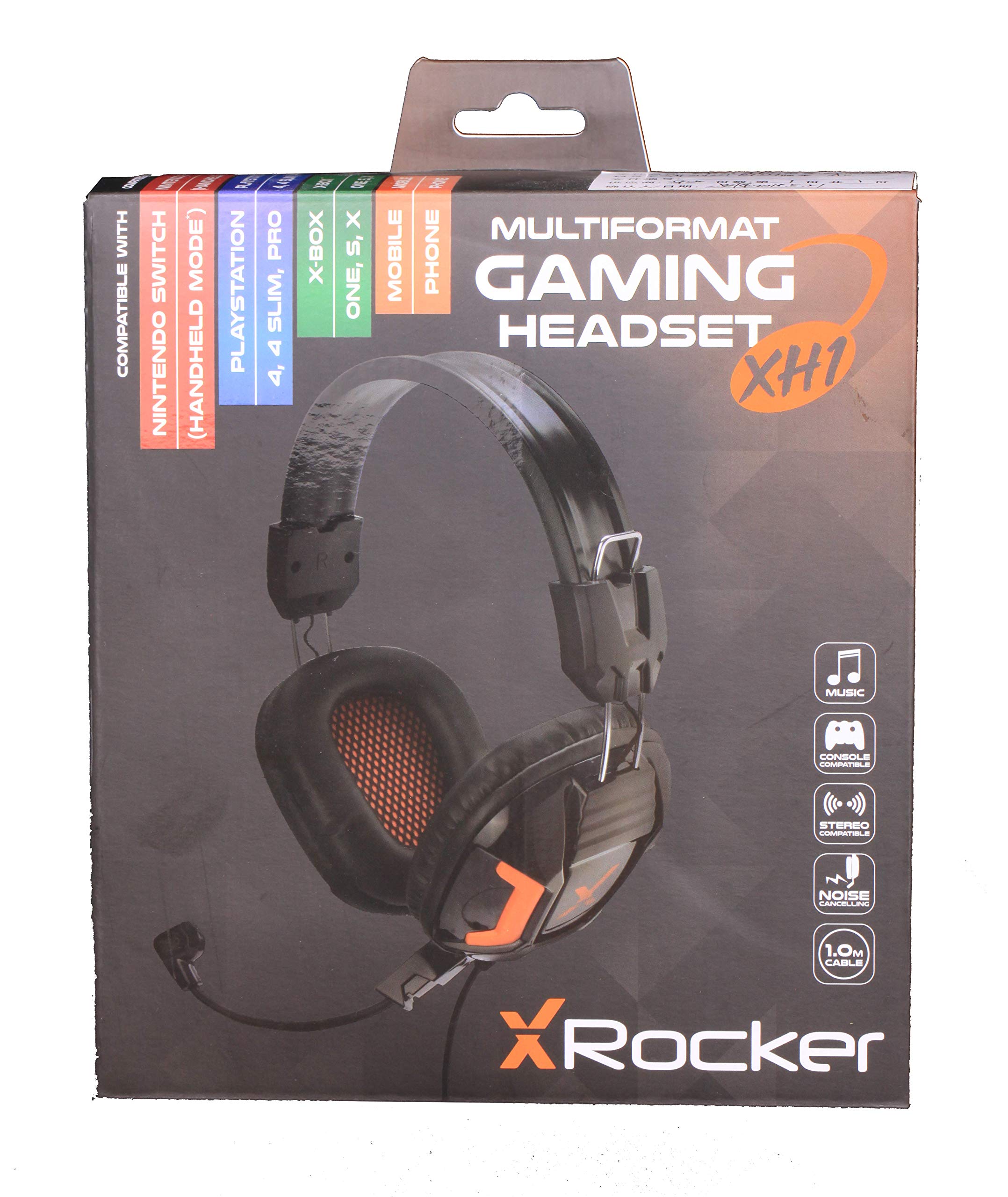 X RockerXH1 Multi-Platform Gaming Headset, 9.45" x 8.66" x 3.74", Black