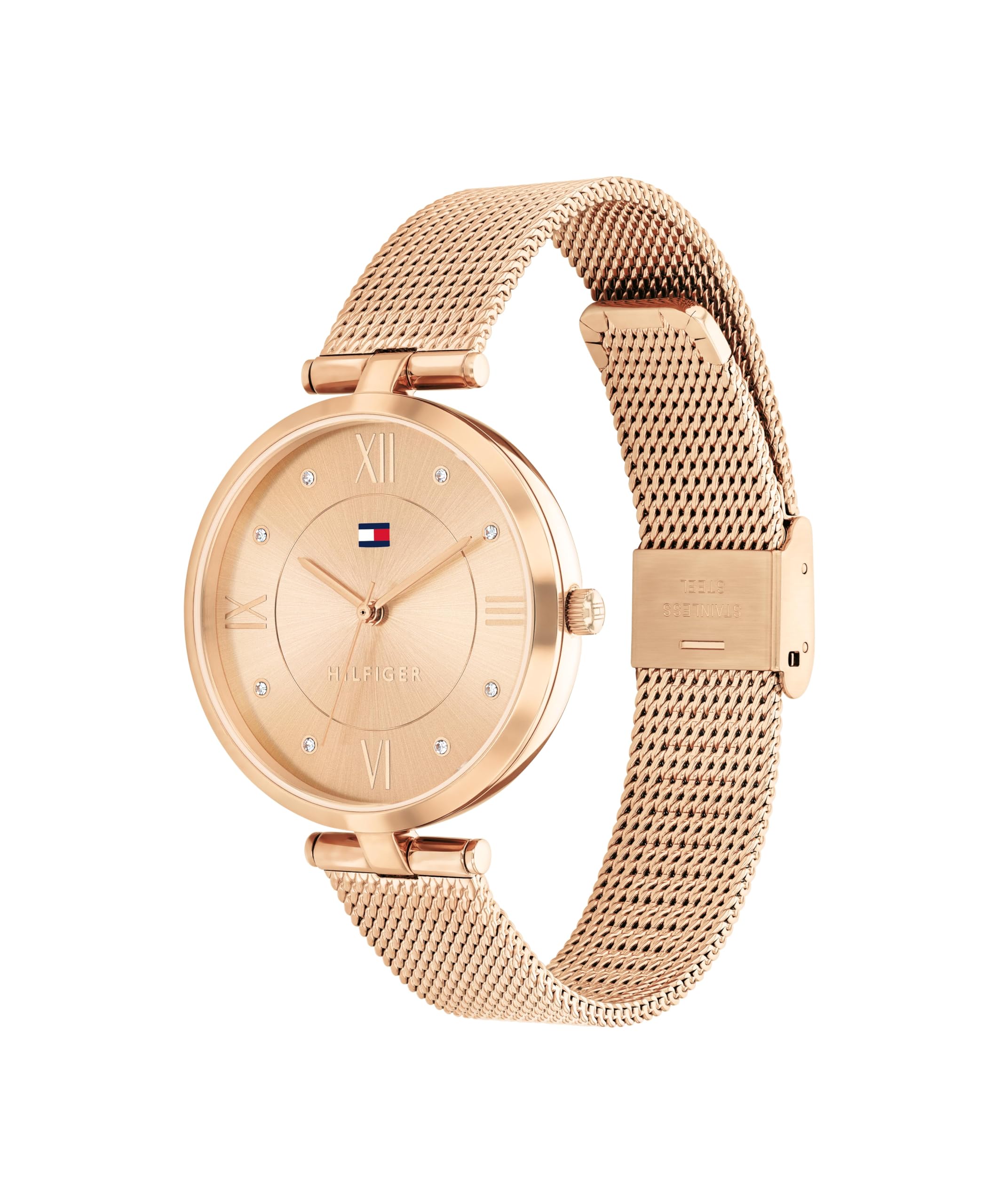 Tommy Hilfiger Womens Rose Goldtone Crsystal Dial Bracelet Watch (B0D5YMNKD3) Amazon Price History, Amazon Price Tracker