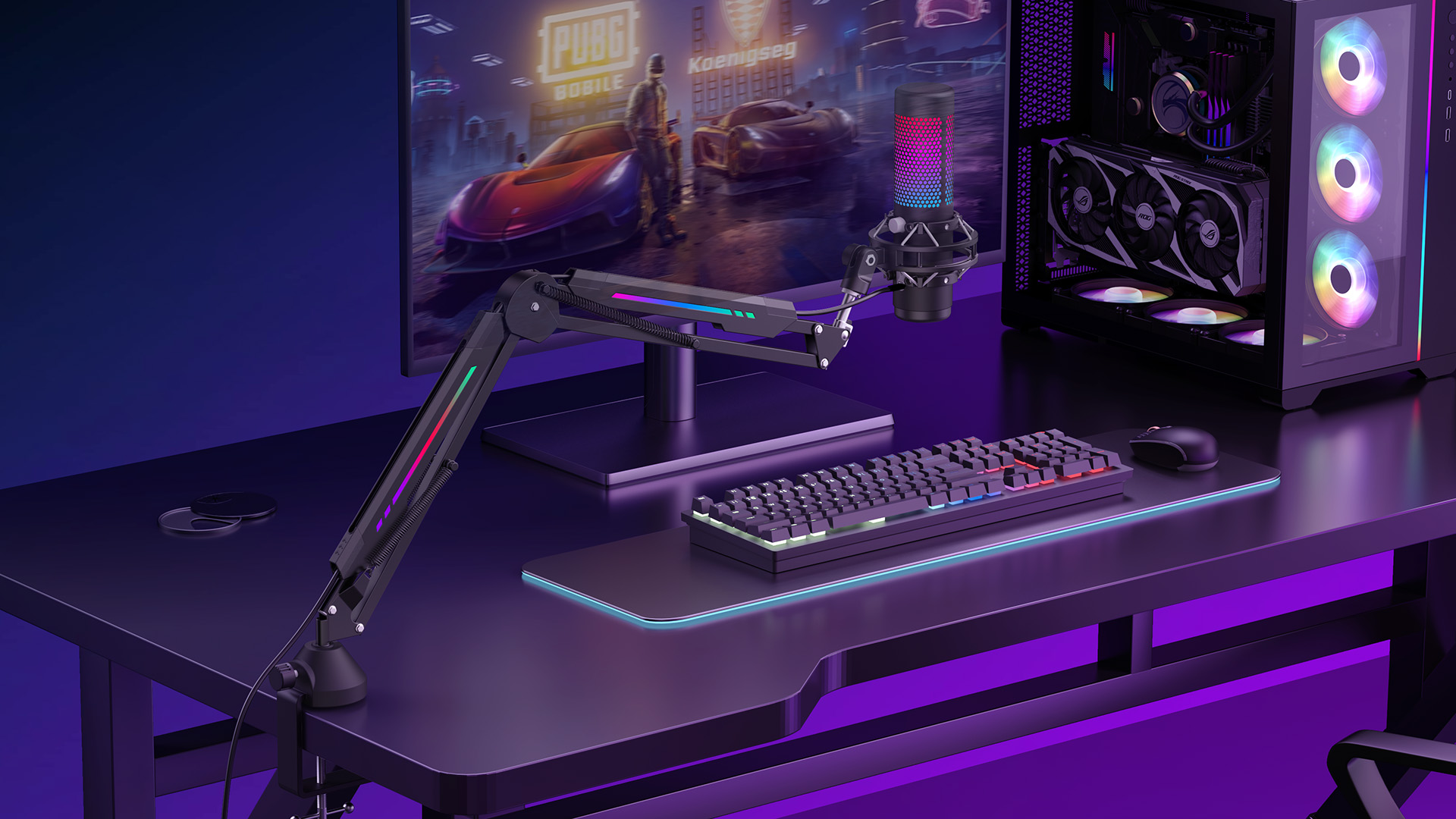 TONOR Braccio Microfono Con RGB - Per Streaming E Gaming, Controllo App, Portata 70cm, Carico 1.5kg - Foto 7