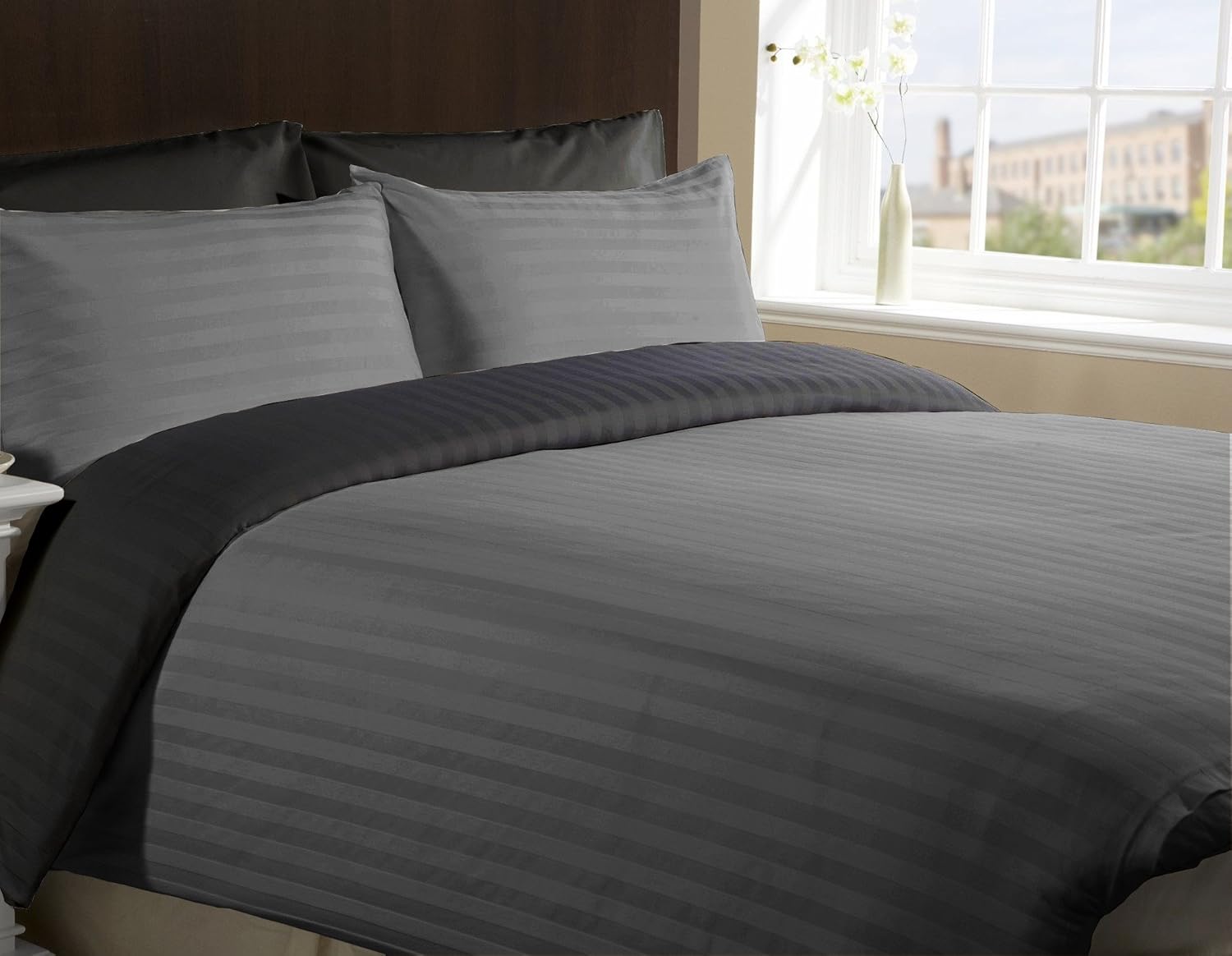 DUVET COVER SET 3PC King Size, REVERSIBLE DUAL COLOR