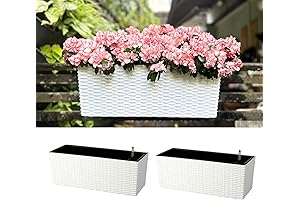LaLaGreen Self Watering Railing Planter Railings Balcony Planter Over 20 Inch Flower...