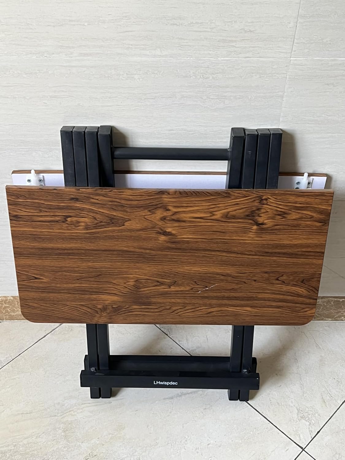 LHwispdec Folding Tables with Solid Hardwood, Portable and Adjustable Home Furniture for Living Room, Bedroom, and Kitchen
