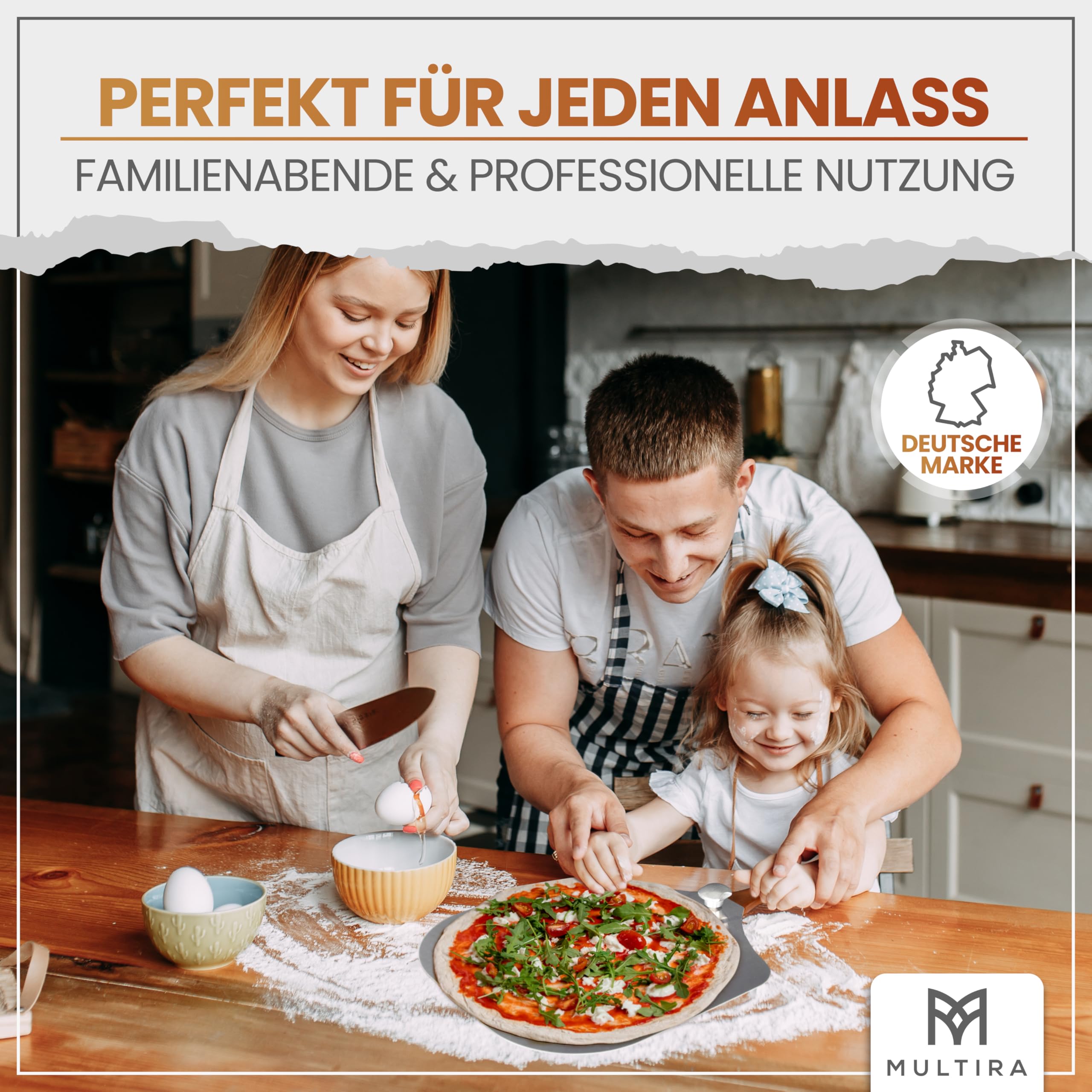 Pala per pizza – Pala per pizza – Pala in alluminio perforato – Paletta girevole rimovibile – Manico ergonomico in legno robusto – Portata 5 kg – Peso 530 g – Dimensioni: 60,5 x 30,5 x 4 cm
