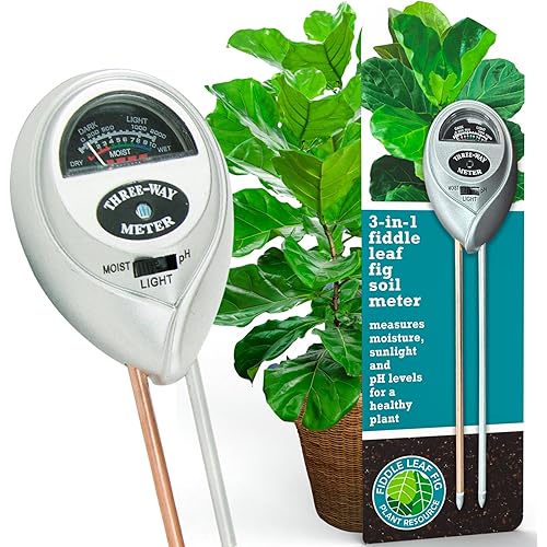 Houseplant Resource Center Fiddle Leaf Fig 3-in-1 Soil Moisture Meter for Plants – Best Indoor Plant Water Meter for Potted Houseplants - Light & Moisture Sensor Probe for Optimal Growth