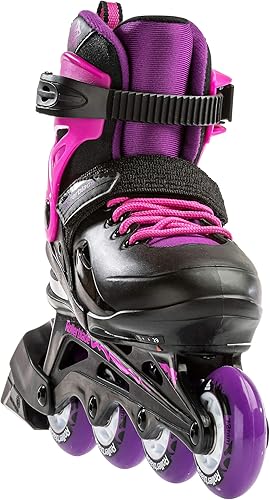 Miniatura 4 de Rollerblade Fury Girl's Adjustable Fitness Inline Skate,Black and Pink, Junior, Youth Performance Inline Skates