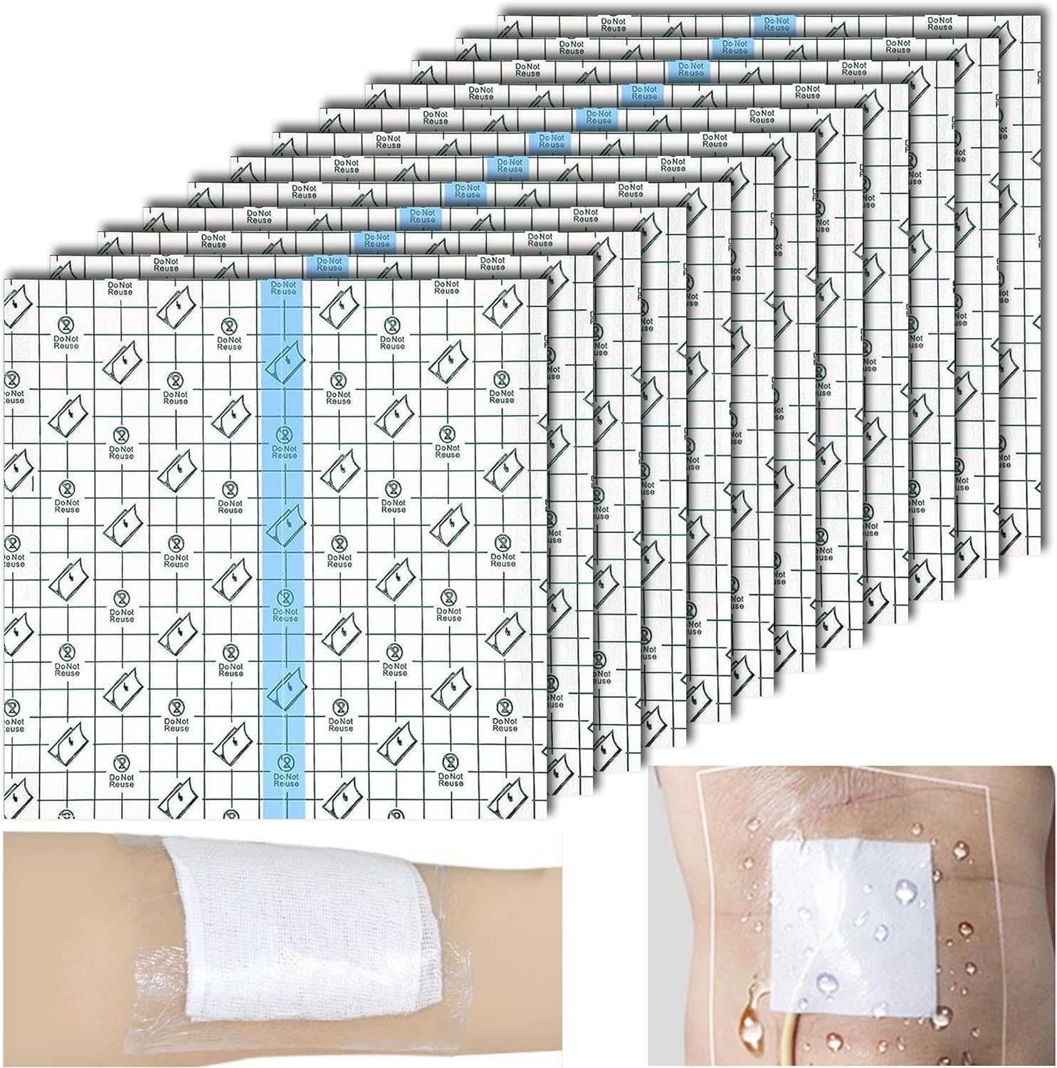 AQUASHIELDING Waterproof Dialysis Catheter Shower Cover, Bandage Film Dressing, Shower Shield to Keep Protected Area Dry (50 pcs)