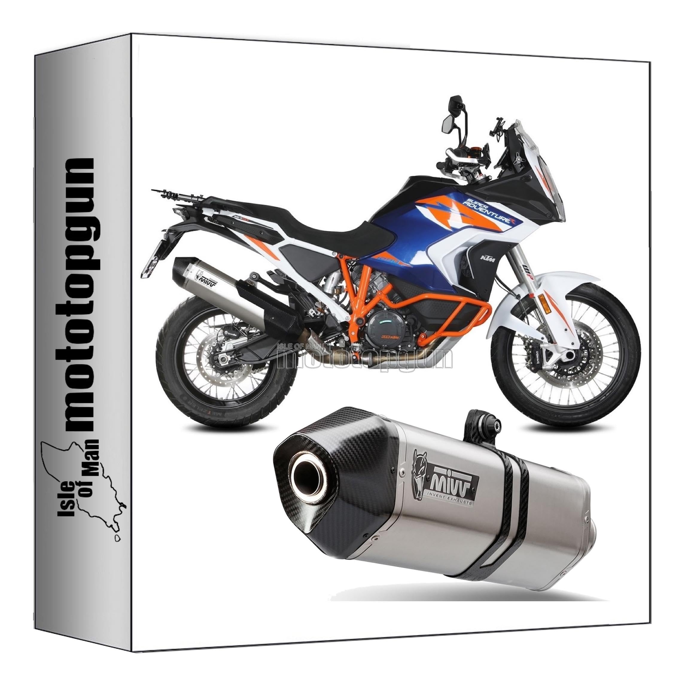 mivv tubo de escape homologado cat-oem speed edge titano copa carbono compatible con ktm 1290 super adventure r s t 2021 2022 mototopgun