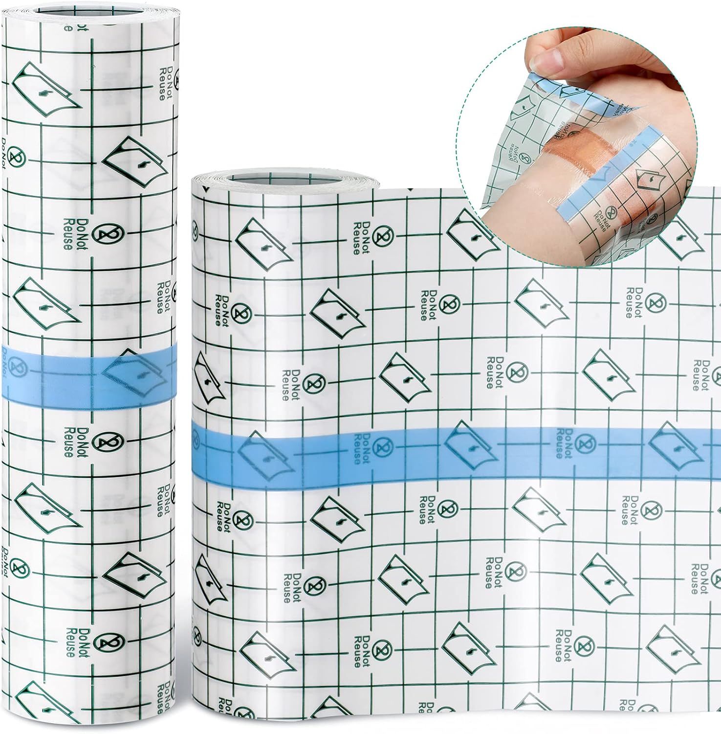 2 Rolls Transparent Stretch Adhesive Bandage Waterproof