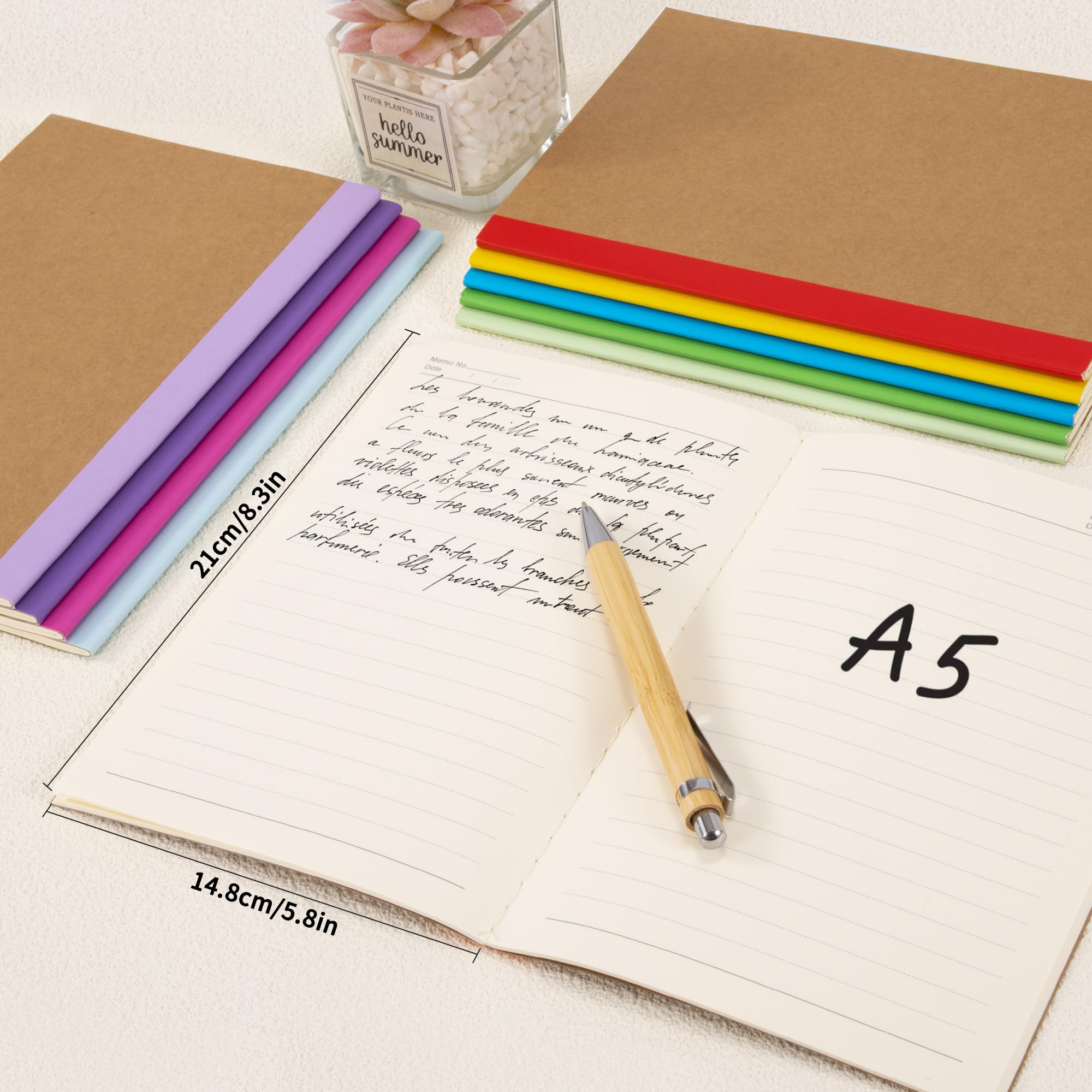 10 Quaderni Kraft A5 A Righe - Colorati E Pratici Per Appunti - Foto 11