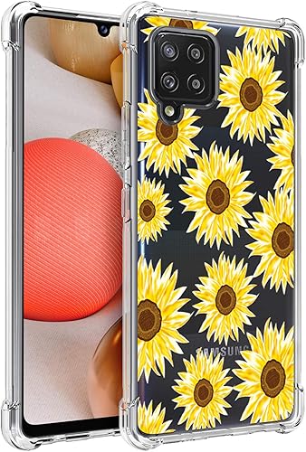 Osophter Funda para Galaxy A42 5G, Samsung M42 5G, diseño floral floral para niñas y mujeres, absorción de golpes, flexible de goma TPU para Samsung