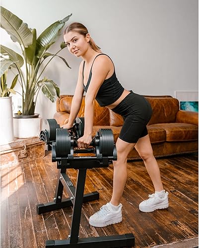 Miniatura 4 de Nuobell - Mancuernas ajustables  Gym Army Nuobell, 5 libras  50 libras de peso libre ajustables para hombres y mujeres, entrenamiento de fuerza y