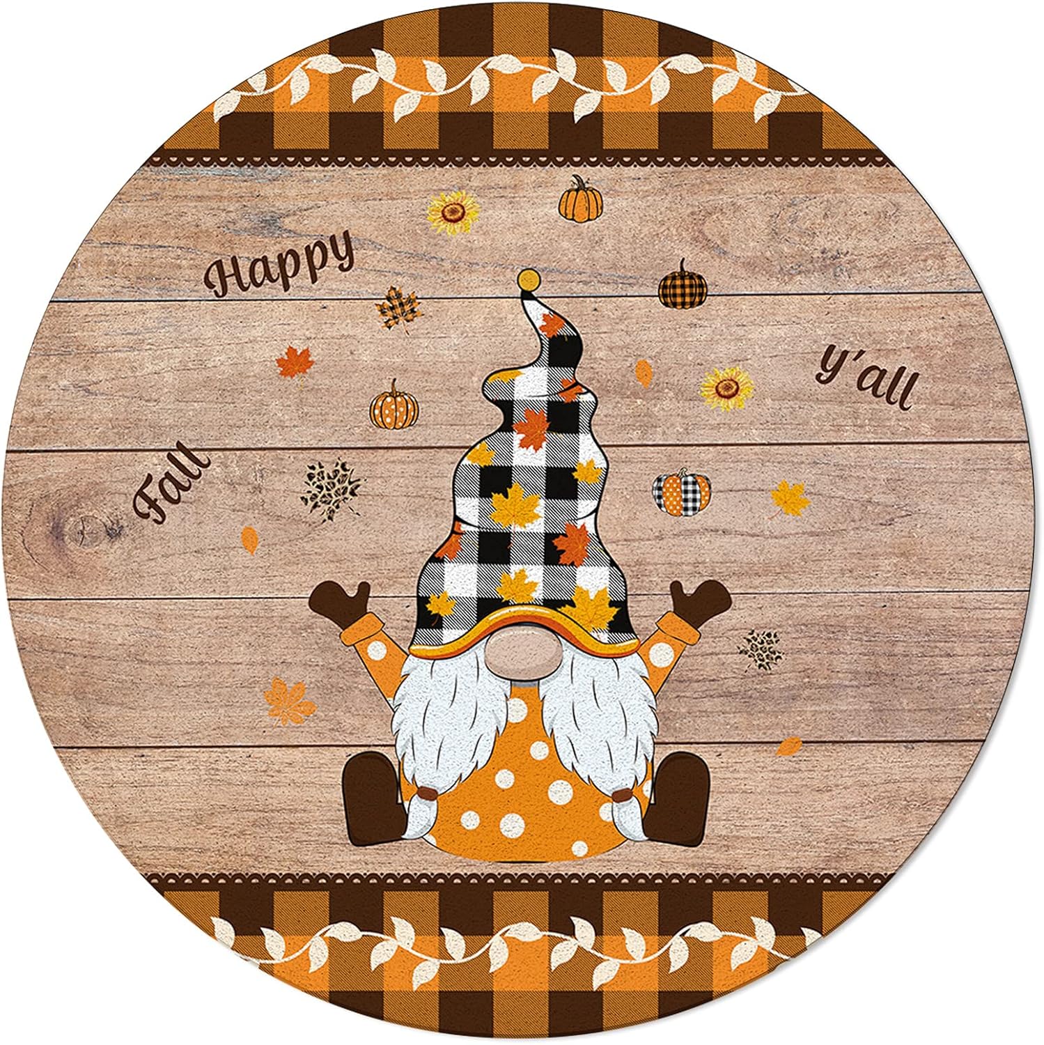 Round Area Rugs Autumn Carpet Washable Soft Indoor Stain