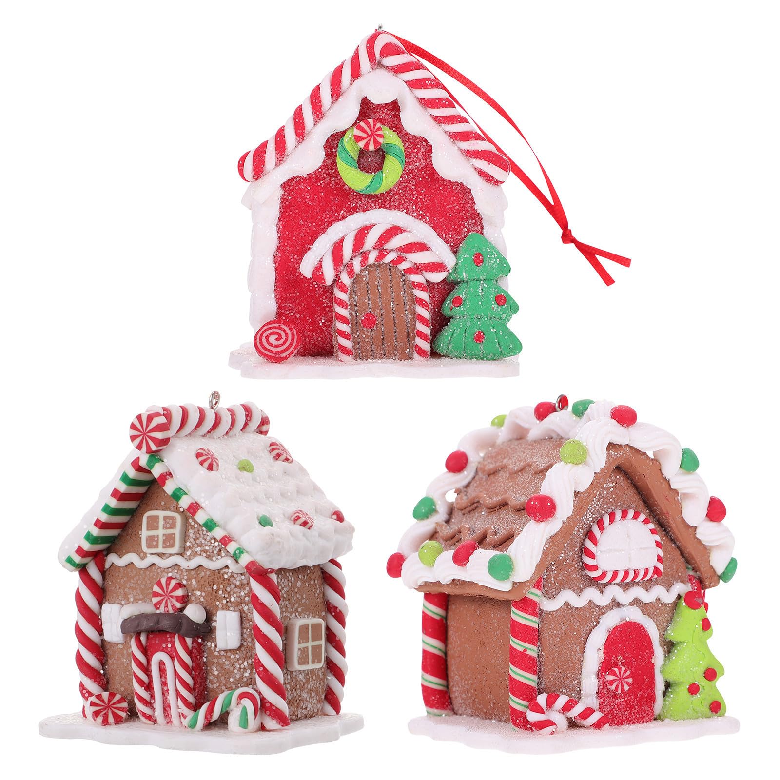 Pendentif maison miniature Yardwe en argile polymère, cadeau de Noël et décoration de mariage