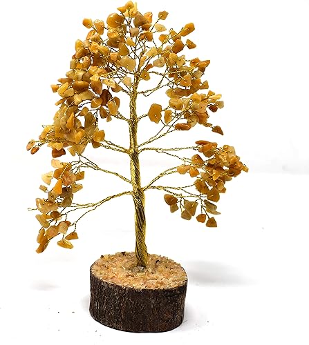 OrgoniteShop Árbol de piedras preciosas de aventurina amarilla Regalo de estatua de gemas para esposa Árbol mágico Árbol de la vida Árbol de