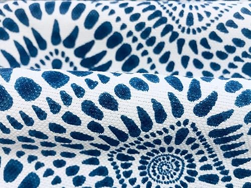 Miniatura 3 de Cortina de tela azul española con mandala floral de algodón, lienzo de impresión digital para tapicería, cortinas, confección de vestidos, 55