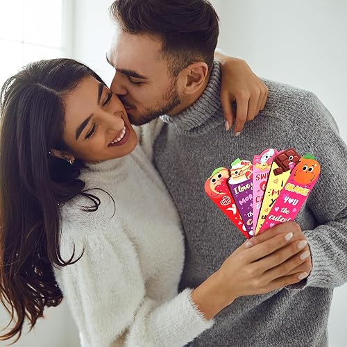 Miniatura 6 de 30 marcapáginas perfumados para San Valentín, marcapáginas para rascar y oler frutas, comida variada, frases divertidas, para niños, adolescentes,