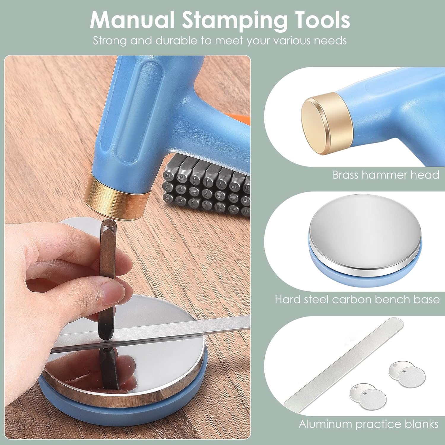 Sunowl Timbri in Metallo con Lettere e Numeri 63PCS, 3mm Punzone per Metallo, Punzoni per Metallo, Alfabeto A-Z, a-z, Numero 0-9 & Simbolo, Kit Punzoni Lettere per Metallo Pelle Gioielli Plastica
