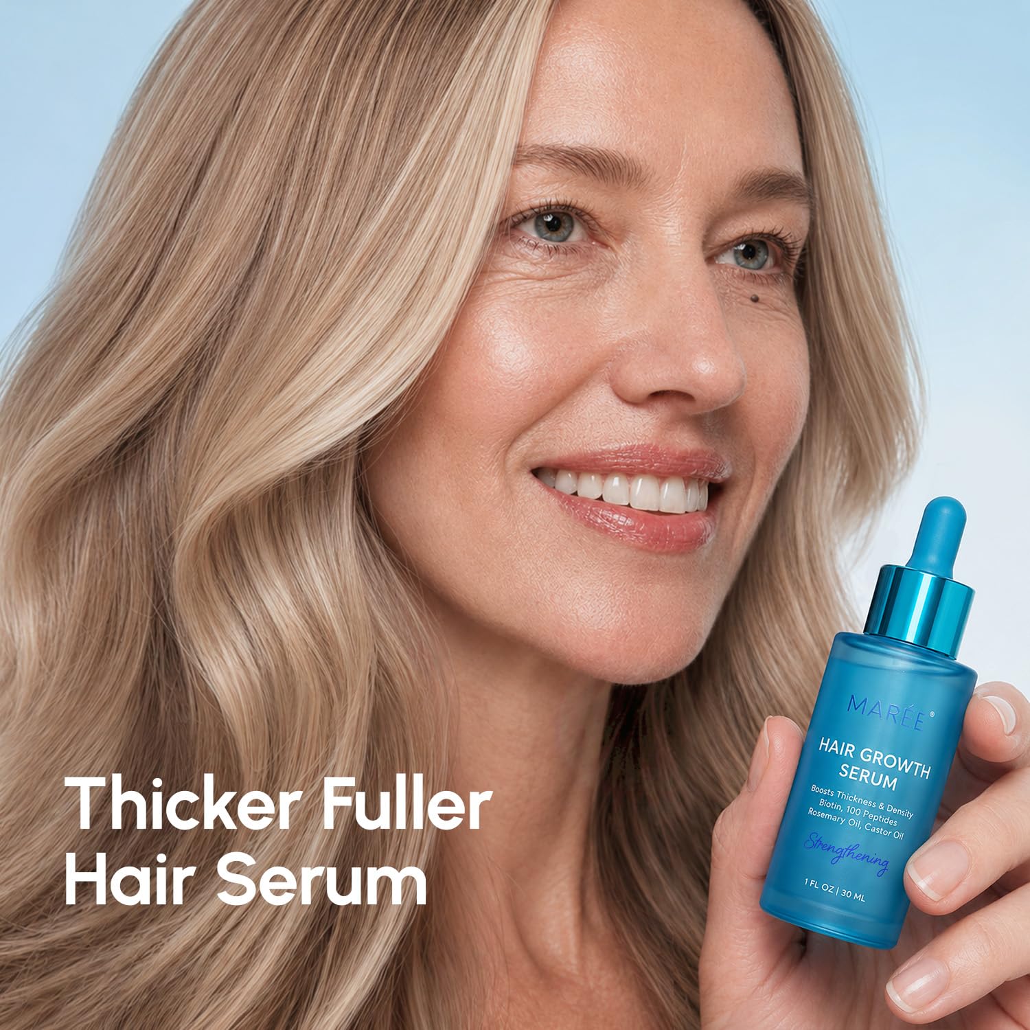 MAREE Hair Growth Scalp Serum with Caffeine, Peptides, Rosemary & Castor Oil