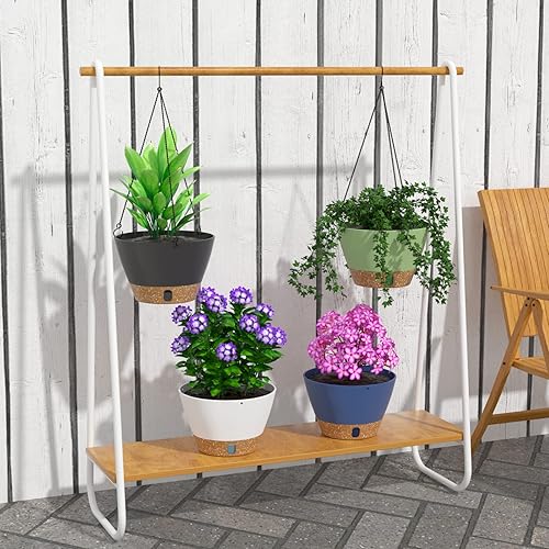 Miniatura 6 de ZMTECH Juego de 2 macetas colgantes para plantas de interior, macetas colgantes de riego automático para plantas colgantes para plantas colgantes al