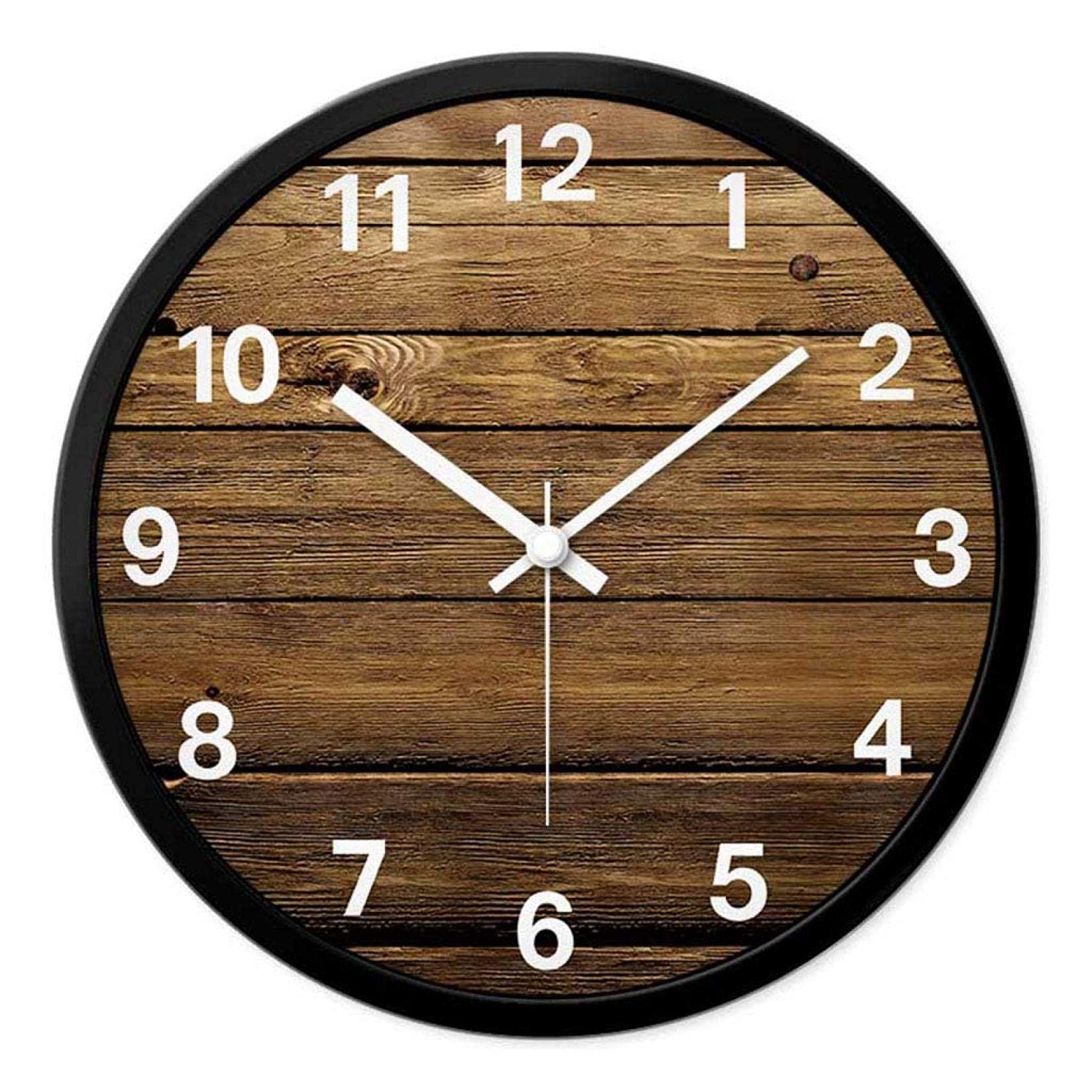 Horloge murale muette en bois de 14 pouces pour décoration moderne