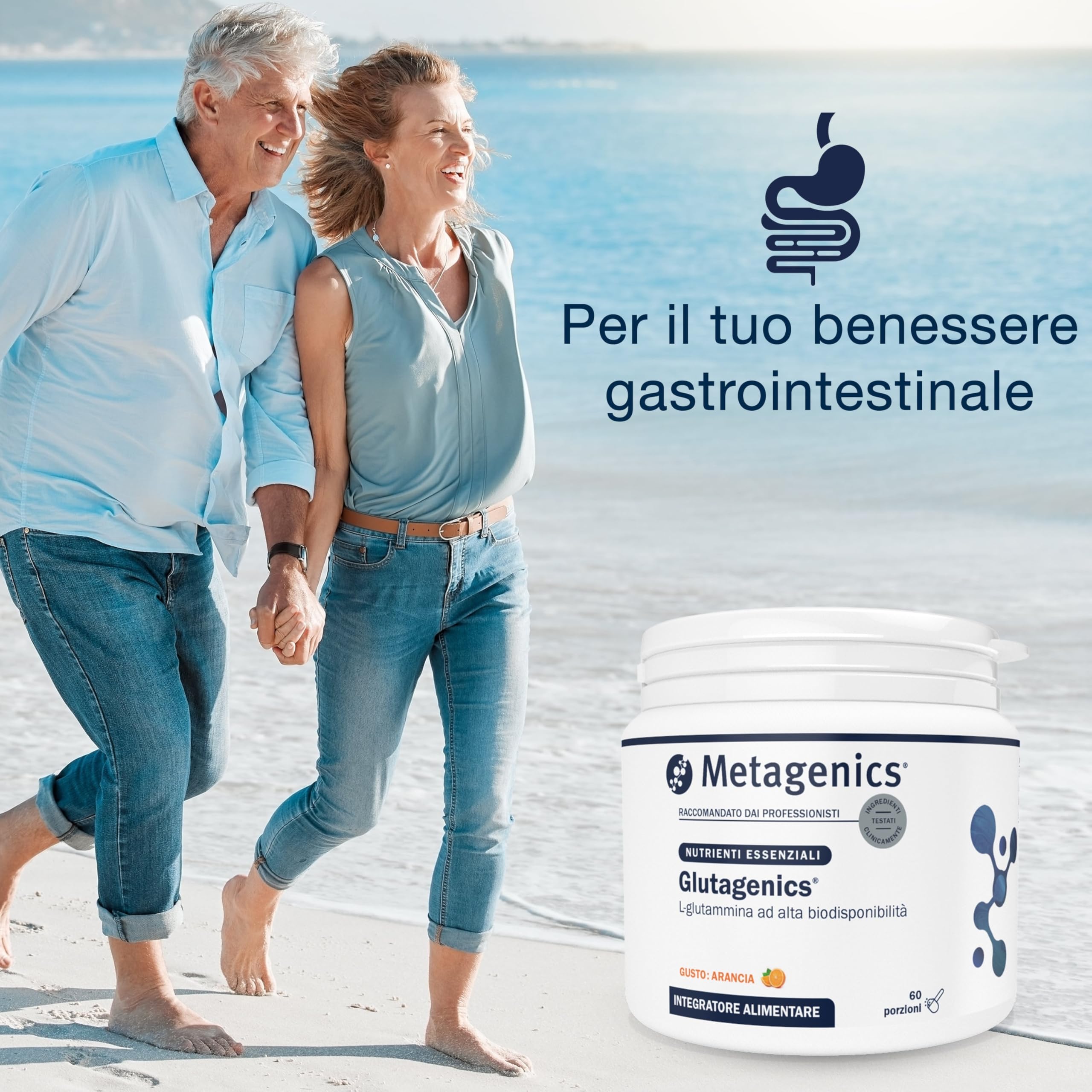 Metagenics Glutagenics ID - Fonte di L-Glutammina, Amminoacido Condizionatamente Essenziale - 60 Porzione