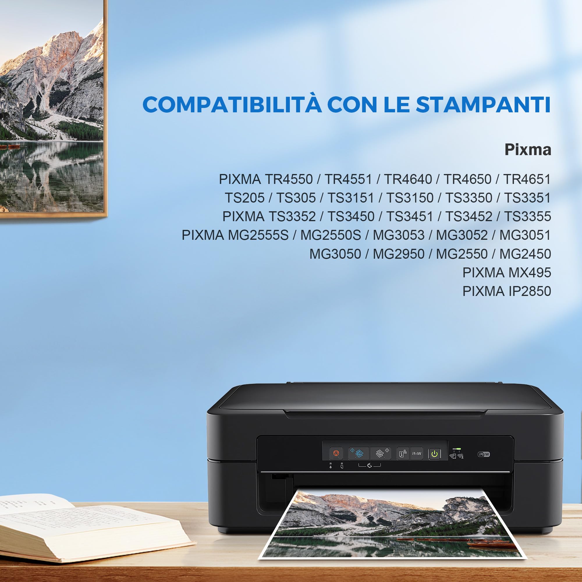545 XL 546 XL Cartucce d'inchiostro Compatibili Cartucce per Canon 545 546 per Canon PIXMA Stampanti, Adatte per TS3350 MX495 MG2550s TR4650 TR4550 TS3400 TS3150 (Nero Tri-Colore, 2-Pack)
