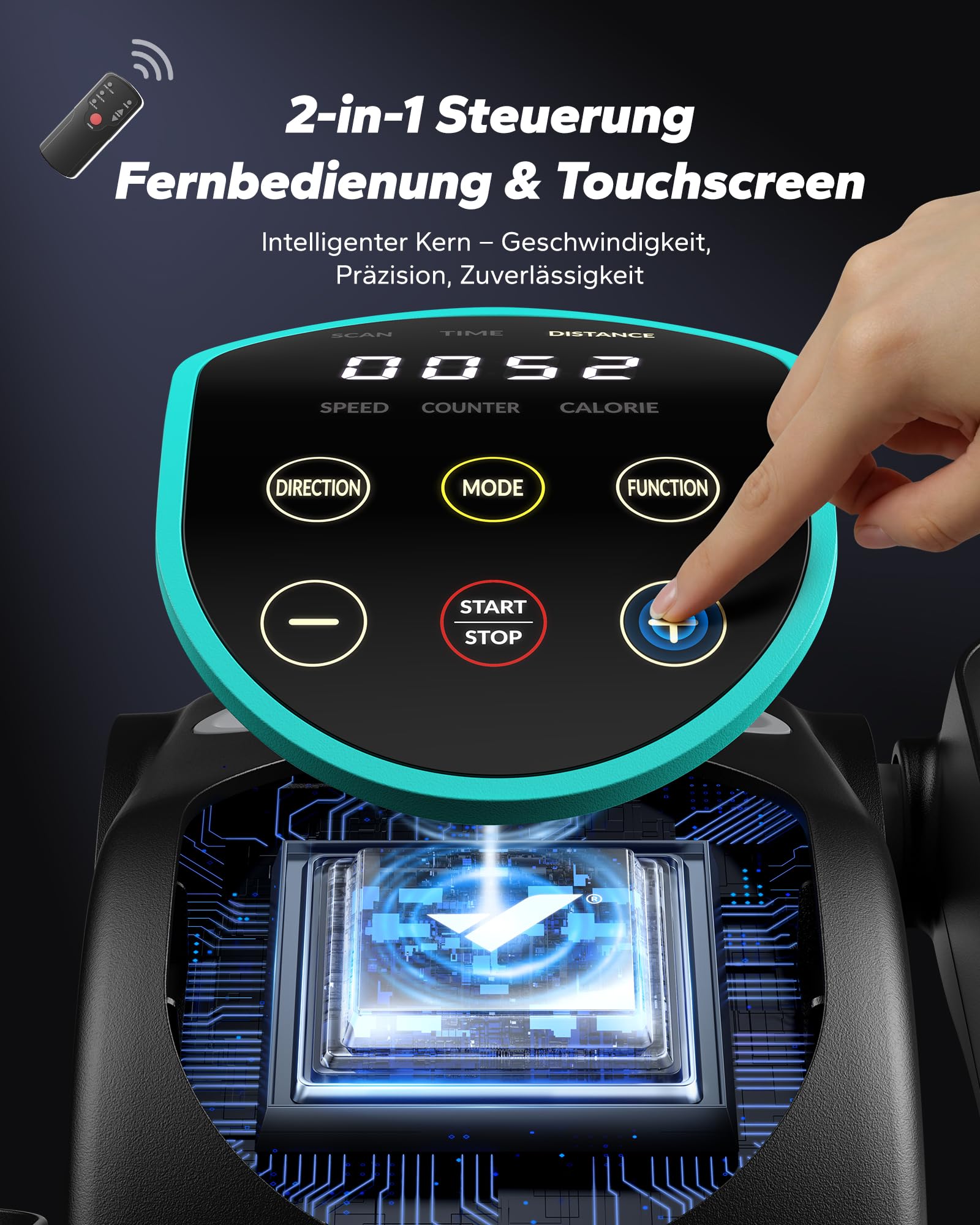 MERACH Untertisch Elektrischer Crosstrainer, Mini Ellipsentrainer für Zuhause mit gebogenem Großdisplay & Fernbedienung, 12 Geschwindigkeiten, Leiser & Tragbarer Pedaltrainer für Senioren & Erwachsene